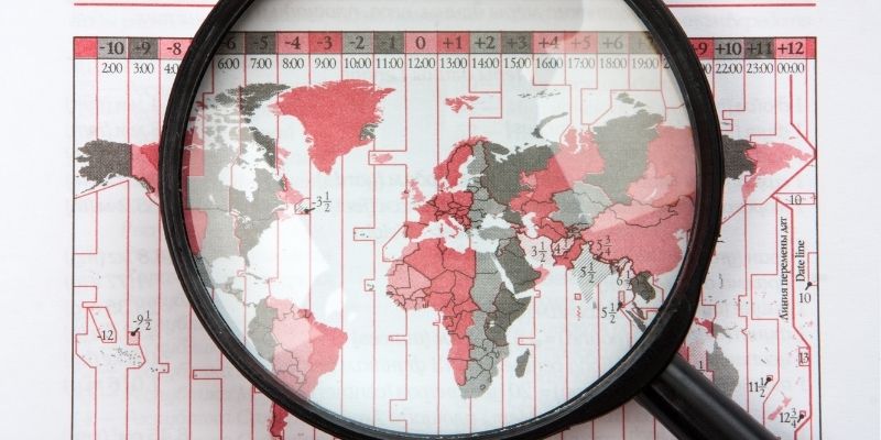 Bản đồ múi giờ các nước trên thế giới và Đài Loan
