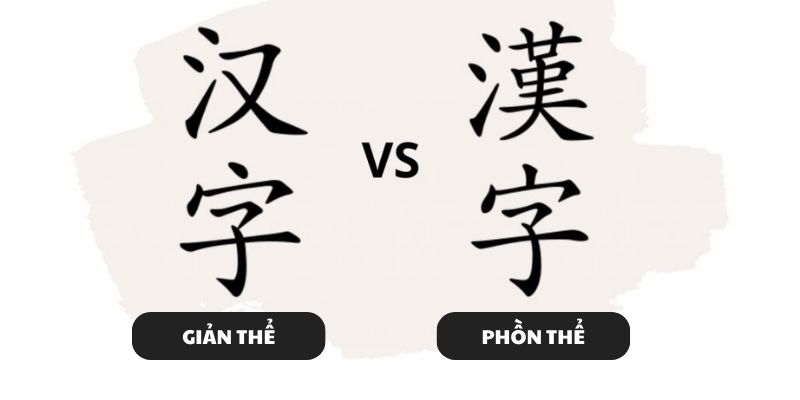 Ví dụ về tiếng Trung phồn thể và giản thể minh họa
